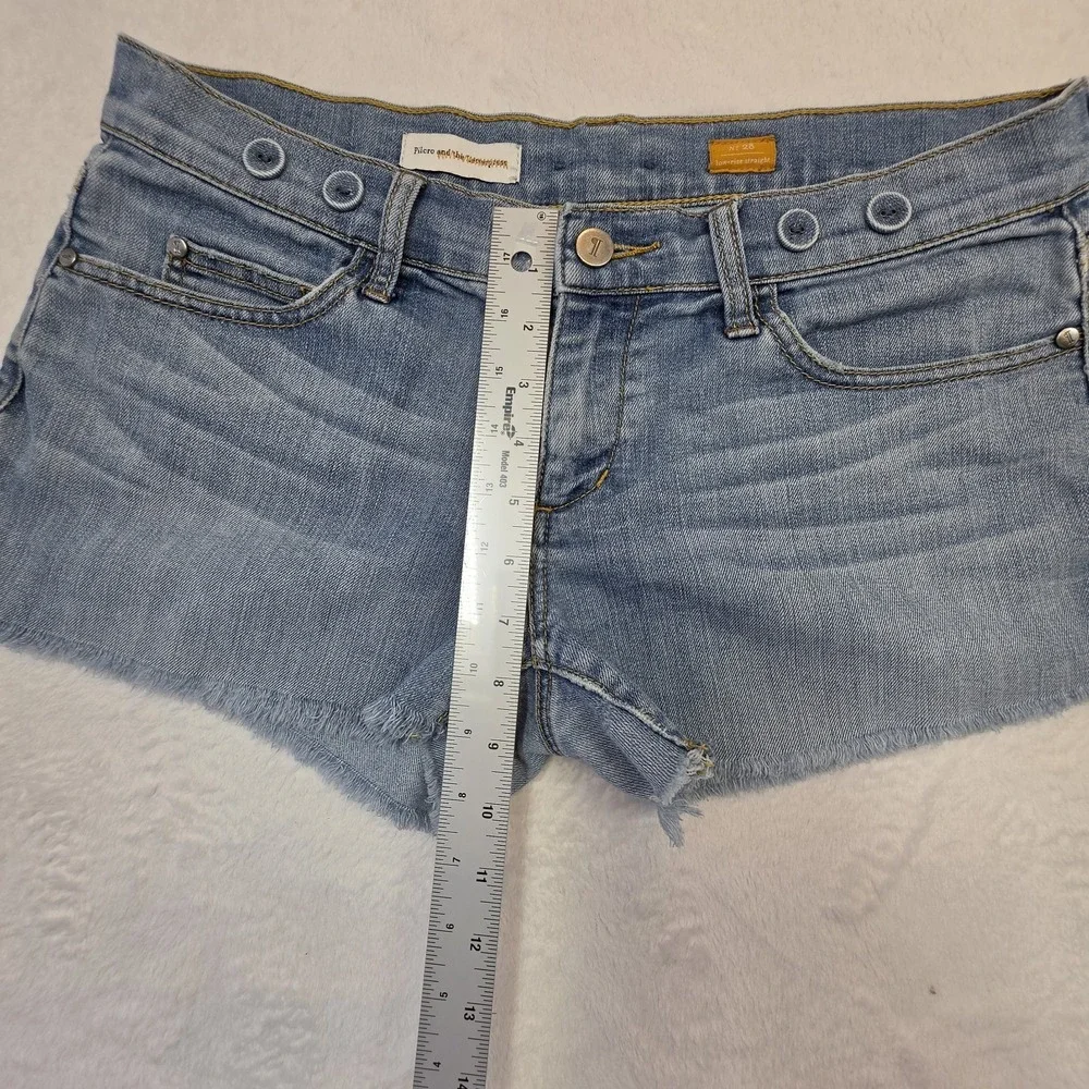 Pilcro Anthropologie Denim Shorts Womens 28 Low Rise Straight Frayed - Picture 6 of 8
